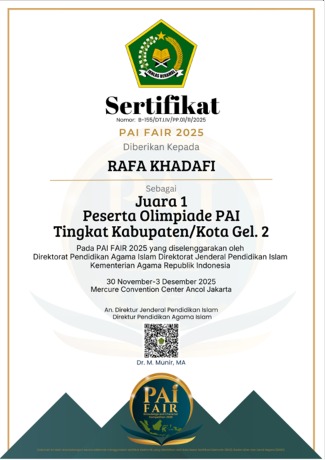 Juara 1 Olimpiade PAI